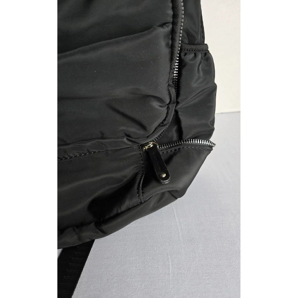 Heart Love Black Nylon Backpack Travel Bag with Trolley Sleeve and Multi Pockets